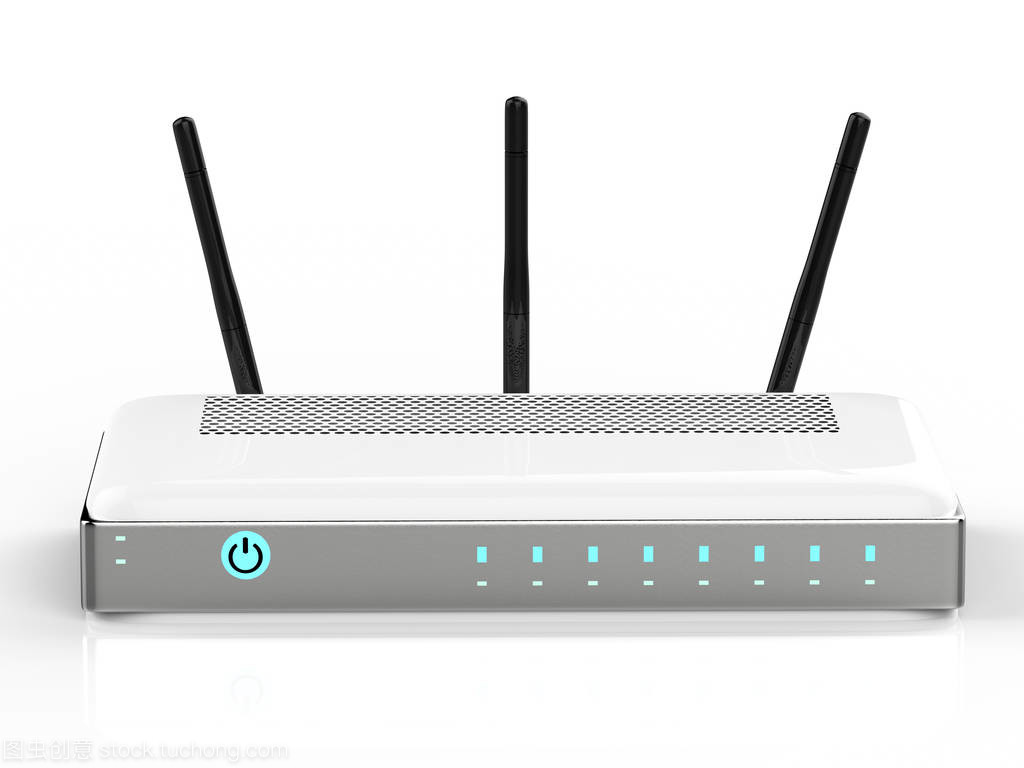 隐形的守护者 白色背景上的白色路由器